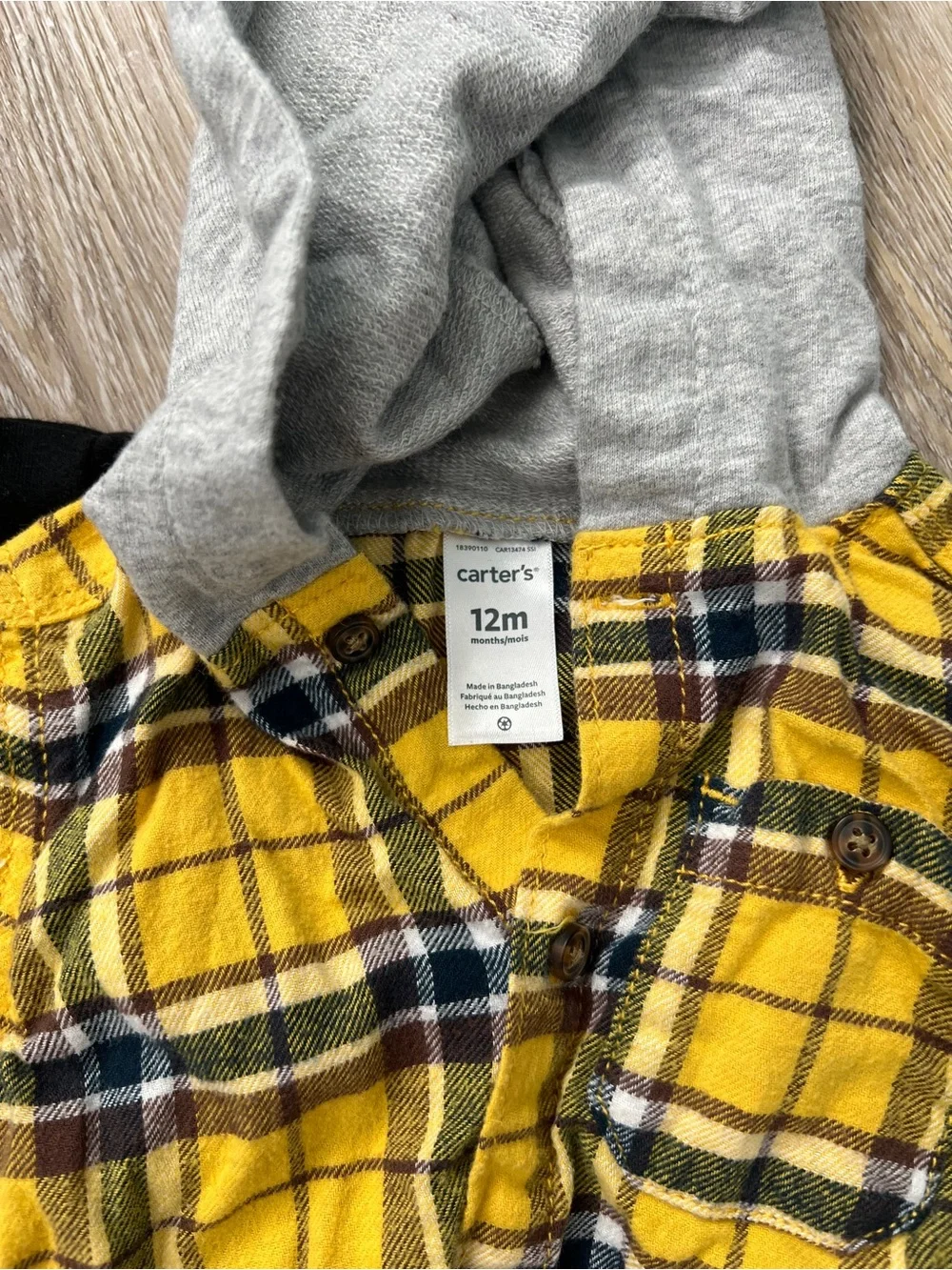 Bundle baby boy footie plaid long sleeve button